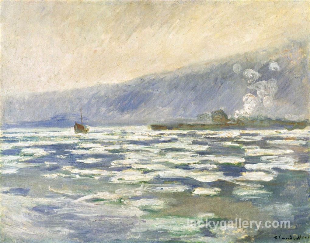 Ice, Lock Port Villez by Claude Monet paintings reproduction - Click Image to Close